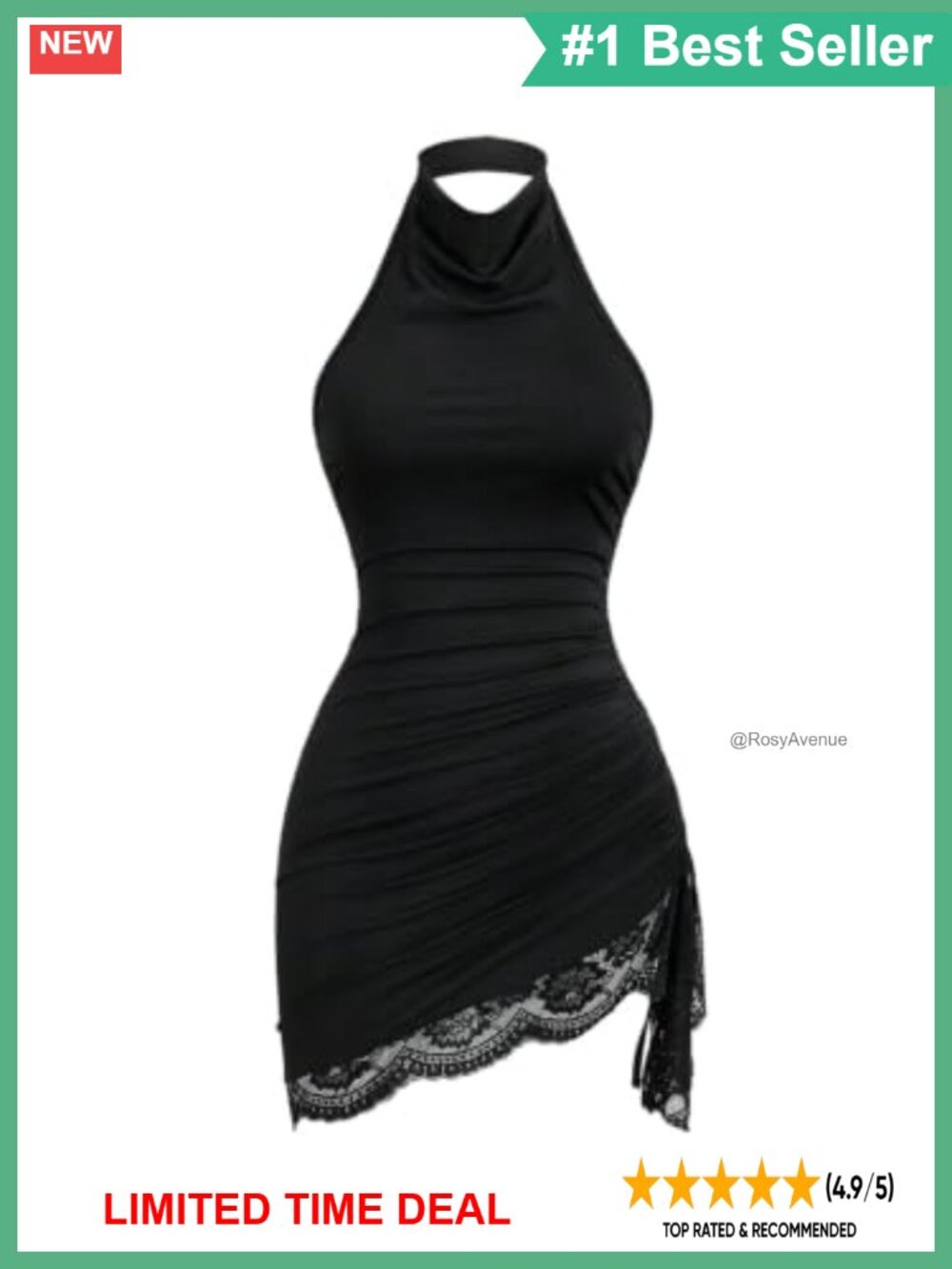 Lace Halter Mini Dress Backless Bodycon Sleeveless Party Pencil